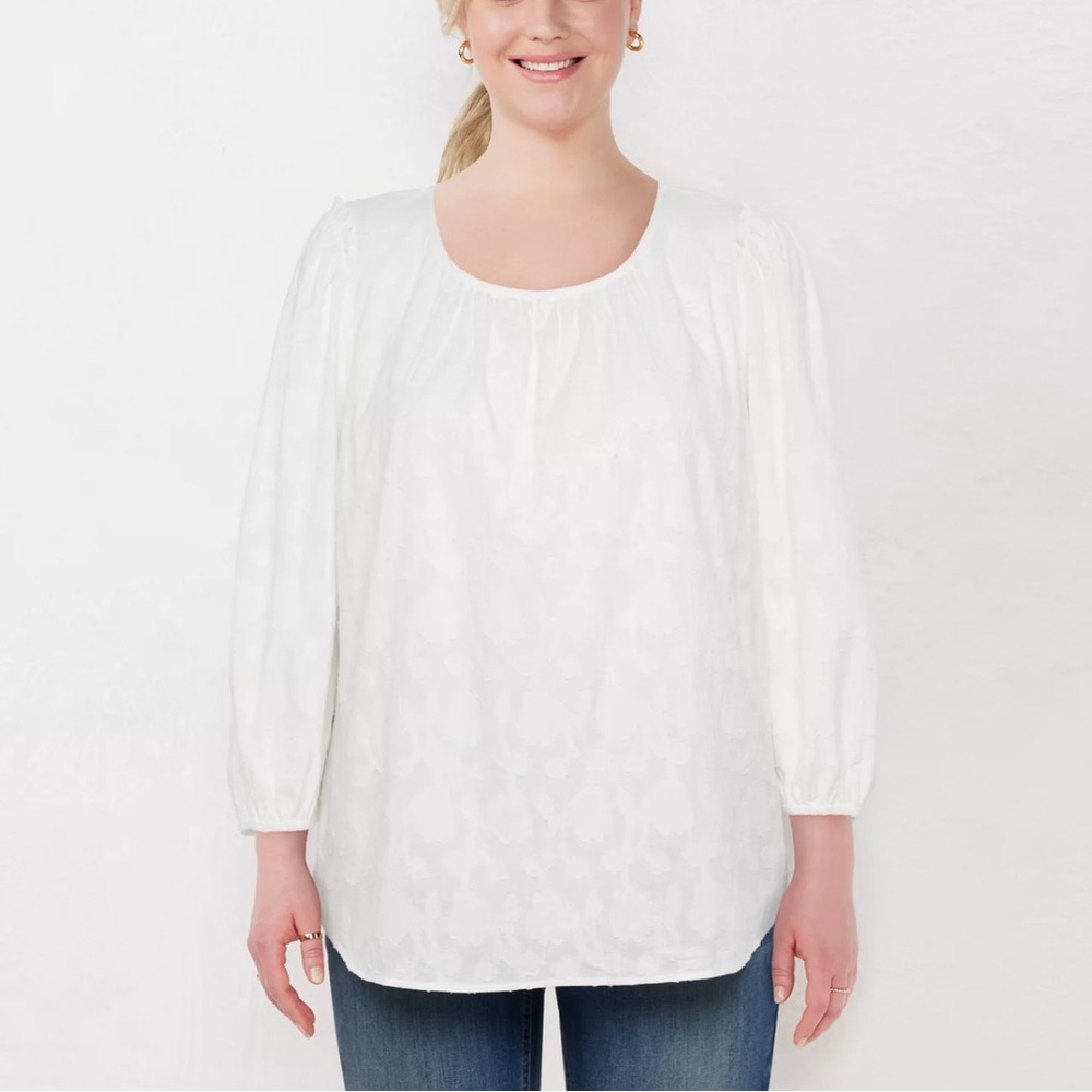 🌼Lauren Conrad white lined shirt